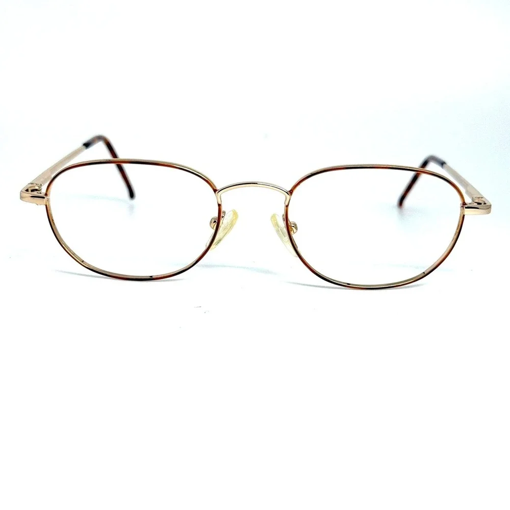 Modern Dream Oval Eyeglasses Gold Amber Tortoise 48-18-140 Frame 24340